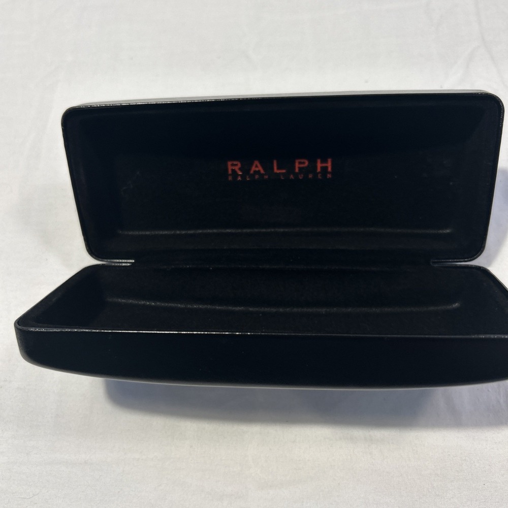 Polo Ralph Lauren Black Clamshell Eyeglasses Case Large With Cloth